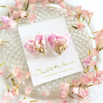 【再販】チューリップ♡ハートのガラスドームイヤリング/ピアス