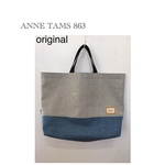 大きめ　レッスンバッグ　BOYS　ヒッコリー白×デニム　30×45×10