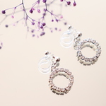 silver crystal ring♡　ゆれるピアス/樹脂ノンホールピアス（イヤリング）