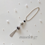《感謝SALE》キラキラ★ブラック＆シルバーのボールチェーン