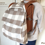 Newカラー! Portoシリーズ   11号帆布　ブロックチェック〈ブラウンベージュ系チェック〉 プレミアム ランドセルバッグパック　体操服袋　入学　リュック　