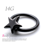 14G リング 星 ボディピアス ビーズリング TBP037BK