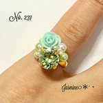 バラ&スワロフスキーのキラキラピンキーリング♡