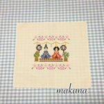 おひなさまの刺繍