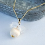ribbon × ito necklace / カラーオーダー可 / 期間限定*チョコミントカラー