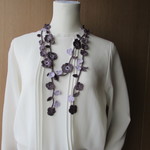 「再販」シルクコットンのバイカラーラリエット