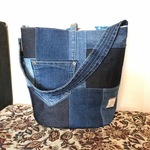 デニムパッチ  バケツ肩掛けbag m188