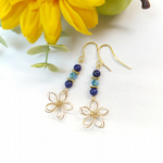 桜 ピアス / ラピスラズリ / 花 ピアス