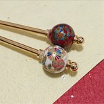☆オーダーかんざし☆和風着物や浴衣に 転写玉の玉かんざし