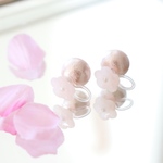 2way sakura cottonpearl♡　ピアス/樹脂ノンホールピアス（イヤリング）small