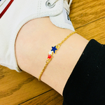 新作＊star & heart＊tricolore＊gold chain＊anklet or bracelet＊送料無料