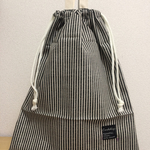 体操着入れやお着替え袋などに便利な持ち手つき巾着☆クロ☆