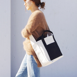 ZUCC SHOULDER TOTE BAG（キナリ×ブラック）