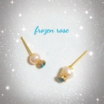 淡水パールとライトサファイアのピアス