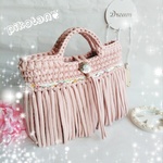 Hoooked zpagetti　フリンジバッグピンクベージュ