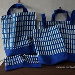 ransa様専用ページ♡　北欧風格子柄　ロイヤルブルー　切り替え　入学用６点セット