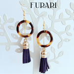 フープべっ甲×タッセルピアス