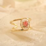 ♡Japan Vintage Rose Cabochon  ring♡