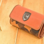 受注製作　漁師の嫁財布　灯台エンブレム　レンガ色　×　カモフラージュ