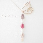 ＊プライスダウン＊変身タヌキ？♢葉っぱと揺れるデザインビーズのラリエット４