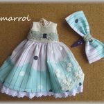 リボンのノースリーブワンピース（グリーン）　＊ブライス　blythe＊　