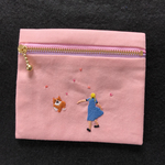刺繍 フラットミニポーチ春るんるん
