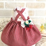 ＊オーダー品＊うさぎハーネス デニムワンピース  レッド