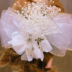☆G☆チュールリボン&紫陽花&かすみ草髪飾りset♡卒業式♡ヘッドドレス♡披露宴♡ウェディング