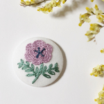 アネモネ 紫　刺繍ブローチ