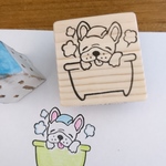 お風呂フレブルの消しゴムはんこ