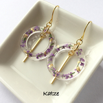 春色 ドライフラワーサークルリングピアス
