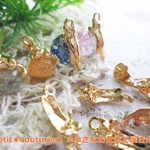 【送料無料】　No.6520　猫のヒートンキャップ　１０個セット　２種類　ゴールド　金属　メタル　レジン　ガラスドーム