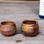備前焼 ぐい呑み(2個セット)　gi-128