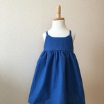 再販★80-100cm★コットンリネンの後ろリボンサロペット
