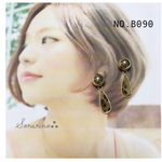 No.B090 ユラユラ♩大人可愛い レオパードの雫 ×ゴールド ピアス / イヤリング