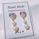 かすみ草✳︎ハート♡パールピアス✳︎