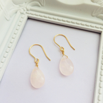 ✳︎14kgf ✳︎ローズクォーツのドロップピアス