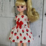 送料無料♪リカちゃん 服 ハンドメイドワンピース♥️アウトフィット いちごのお洋服