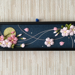 つまみ細工(アレンジつまみ)再販・「夜桜・壁掛け2wayタイプ」