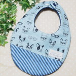 ♯192　フレンチブルドックとめがねのふかふかスタイ☆グリーン