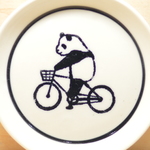 絵付けパンダ小皿(自転車)
