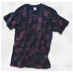 総柄 型染め　Tシャツ　ハート柄　ネイビー　送料無料　受注製作  XS～XL ５サイズ