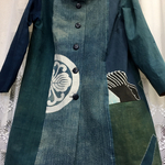 手作り　綿　藍　刺し子　ジャケット