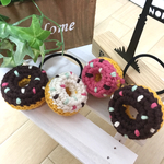 《送料無料》編みぐるみ コットンニット ドーナツヘアゴム ピンク&ホワイト 2個1セット かぎ針編み カラフル ポップ 可愛い キッズ 女の子