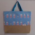 【感謝sale】可愛らしいうさぎのレッスンバッグ　水色　絵本バッグ