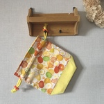 入園入学準備に…お花とちょうちょ 黄色の コップ袋 巾着袋 ブルー