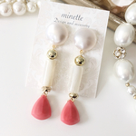 White ミックスパーツピアス／イヤリング 