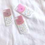 バイカラー  小花の押し花iPhoneケース/押し花ケース