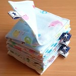 スタータグ☆４重ガーゼハンカチ５枚♪サックス a188