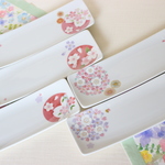 桜・さくら🌸ふんわり桜のロングプレート５種「ポーセラーツ」